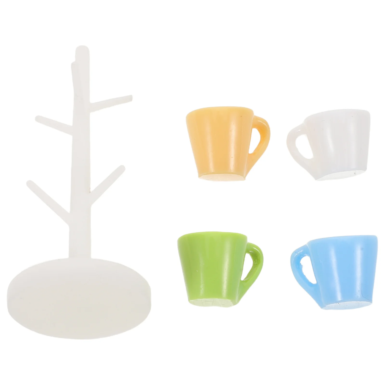 

1Set Micro Landscape Kitchen Cup Rack Plastic Stemware Organizer Tiny Mug Holder Miniature Dining Table Decor Dollhouse