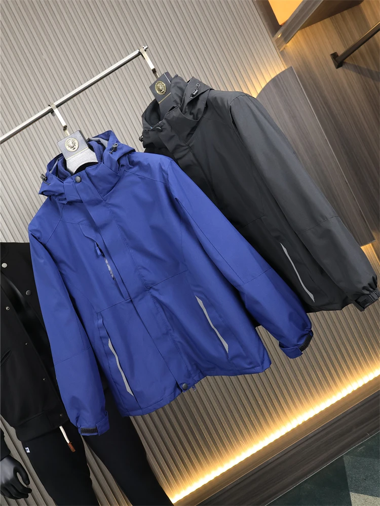 

Мужская футболка в одном, ветрозащитная, водонепроницаемая, Fce Jaet, осенне-зимнее, повседневное, с капюшоном, Faion Thiened, длинное пальто све