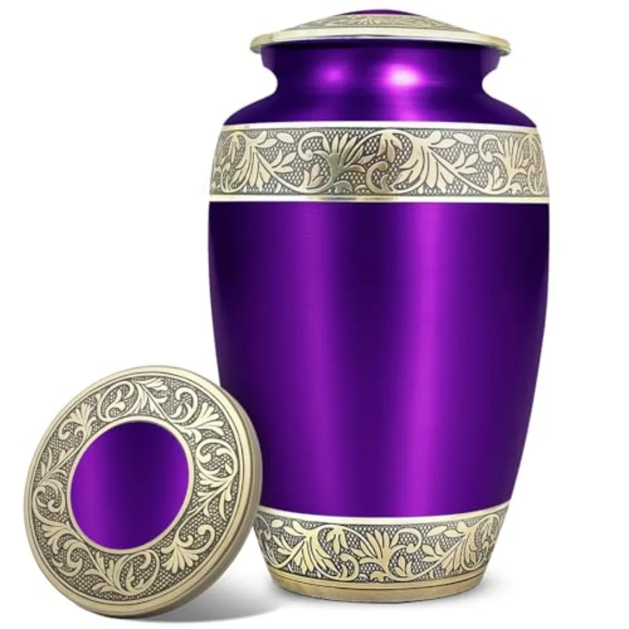 

Cremation Urns for Human Ashes Adult Female and Male - Large Urn for Women and Men with Secure Lid and Velvet Bag Hold Upto 200
