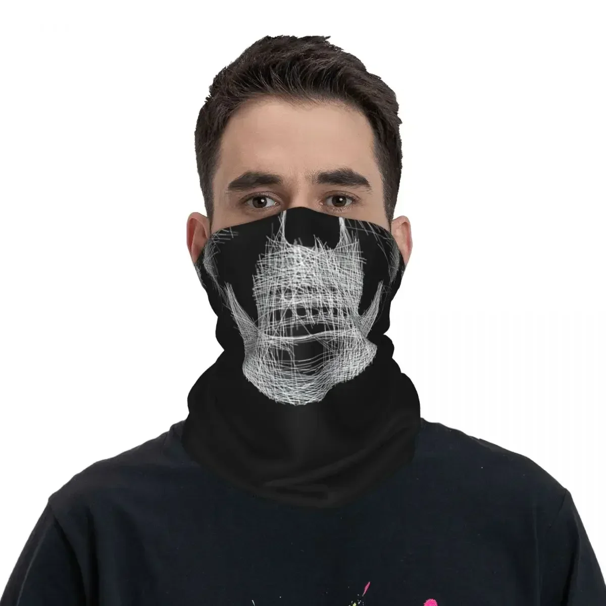 Bandana de estilo Skull Stylized Skull para hombre y mujer, pañuelo estampado para el cuello, bufanda cálida para ciclismo, Cara de calavera para adultos