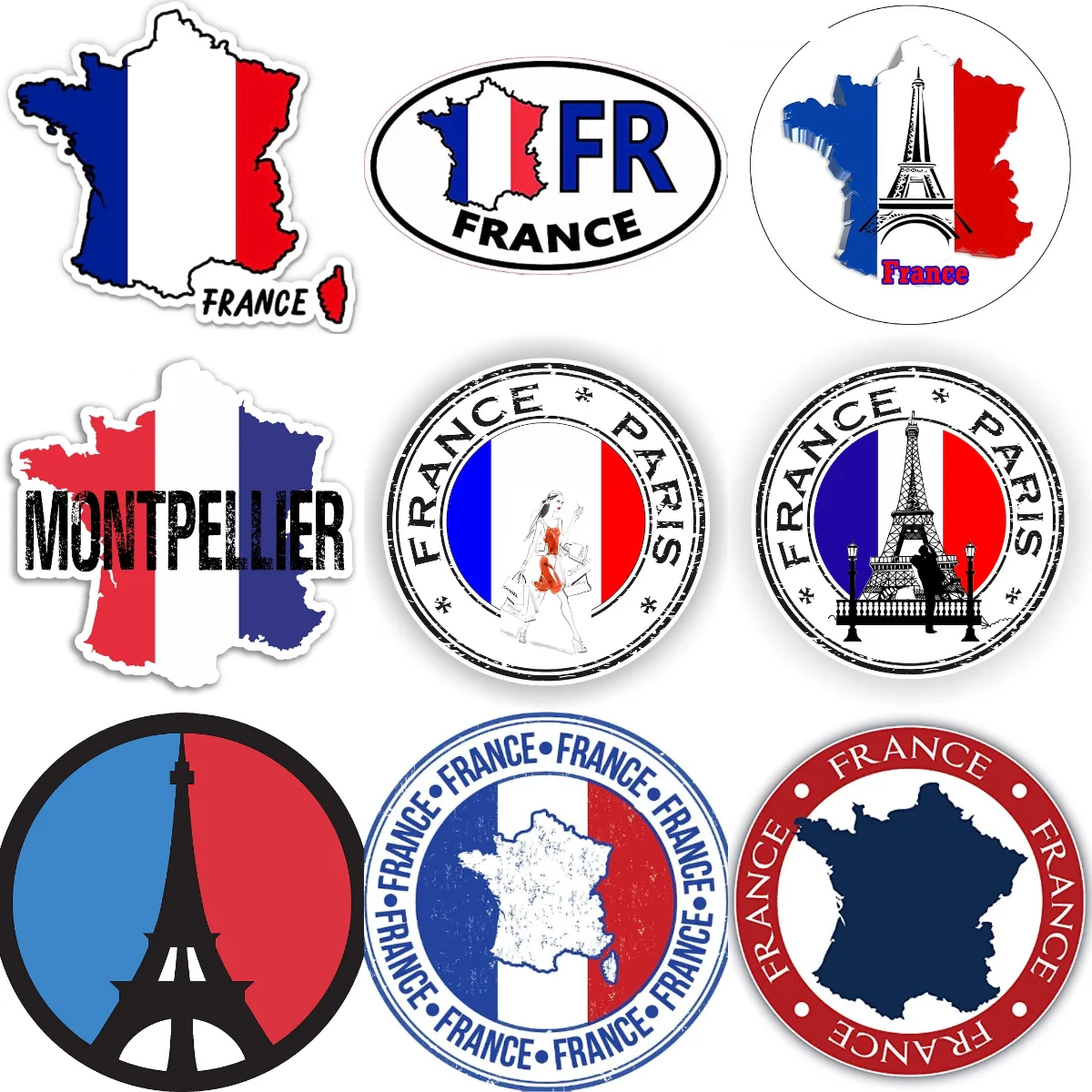 

F France flag map emblem creative Stickers for car bicycle truck van helmet window Fridge room wall Decoration Accessories