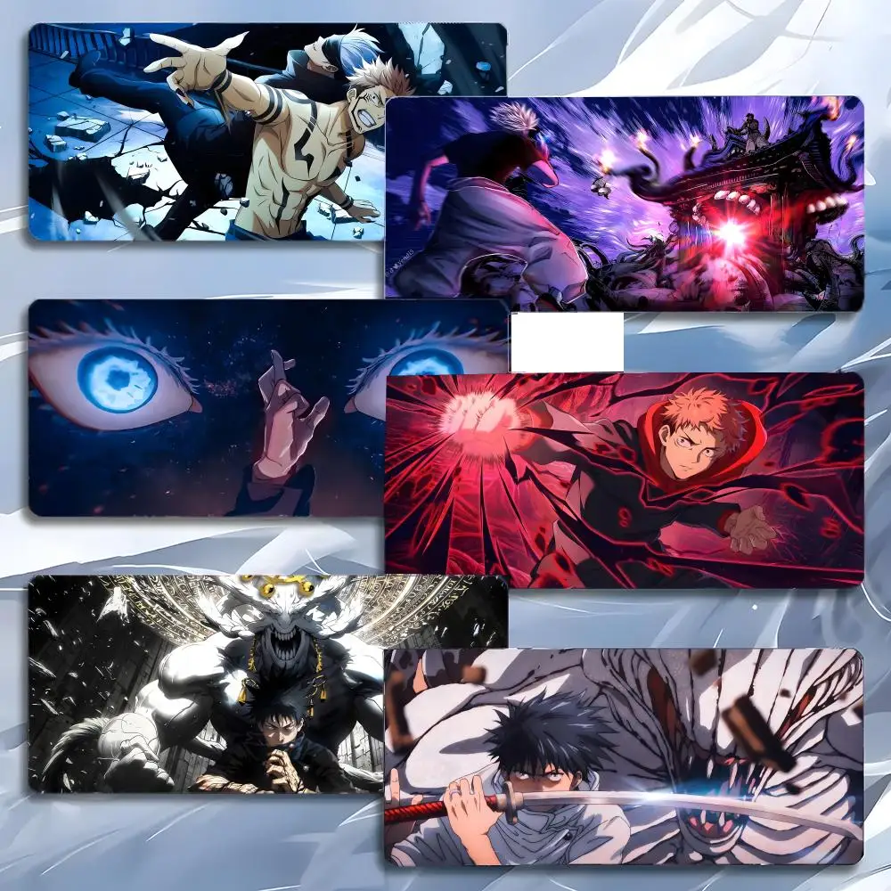 Tapis de souris anime Jujutsu Kaisen, grand tapis de souris pour jeux, avec bords renforcés, épais, pour PC, table ou bureau