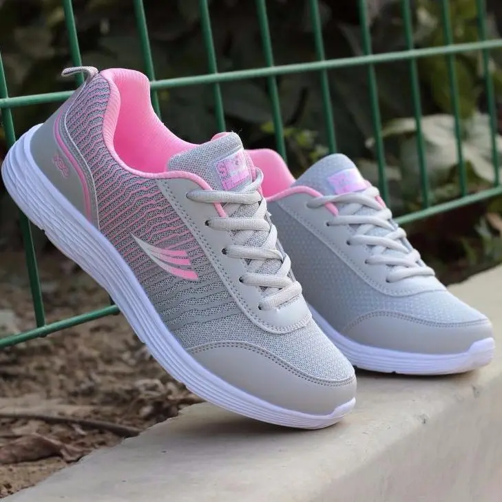 Sneakers Women Trainers Shoes Ladies Sport Mesh Sneakers Pink Flat Shoes Lightweight Soft Breathable Footwear Tennis for Women