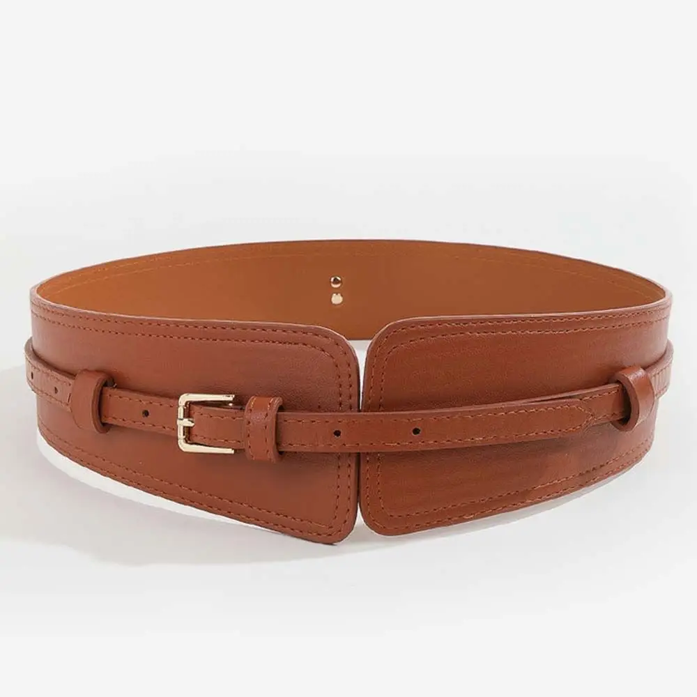 أزياء بو الجلود حزام الخصر الخصر أحزمة واسعة مرنة قابل للتعديل سبيكة مشبك الأحزمة لفستان المرأة