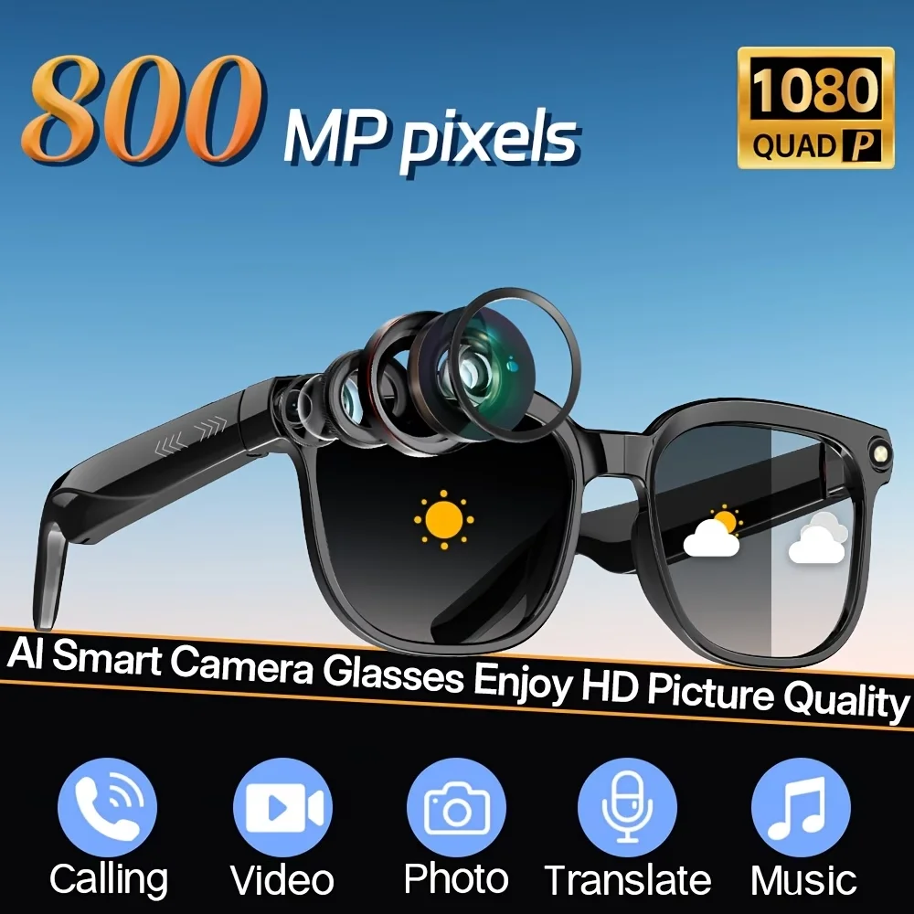 

Camera video glasses, smart translation, object recognition via camera, Q&A interaction, Hi-Fi music, and high-definition calls.