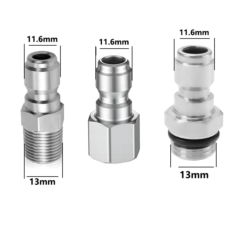 1/4 Inch Pressure Washer Adapter Quick Plug External Thread Fitting Sprayer Snow Foam Lance Bottle Connecting Parts