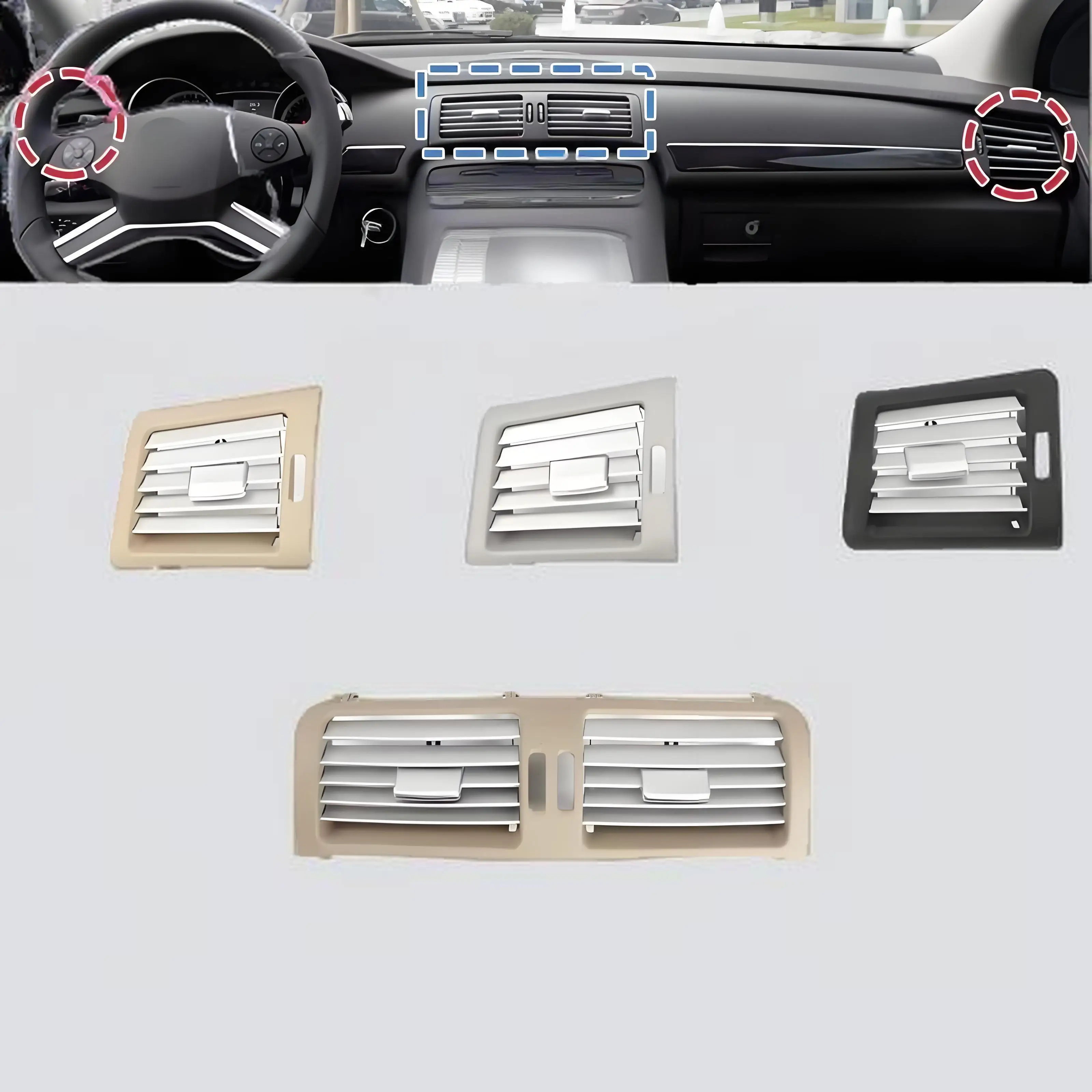 

LINGJIE для Mercedes Benz W251 2009-2018 R300 R320 R350 R400 R500 передний задний кондиционер свежести хромированный вентиляционный отверстие переменного тока