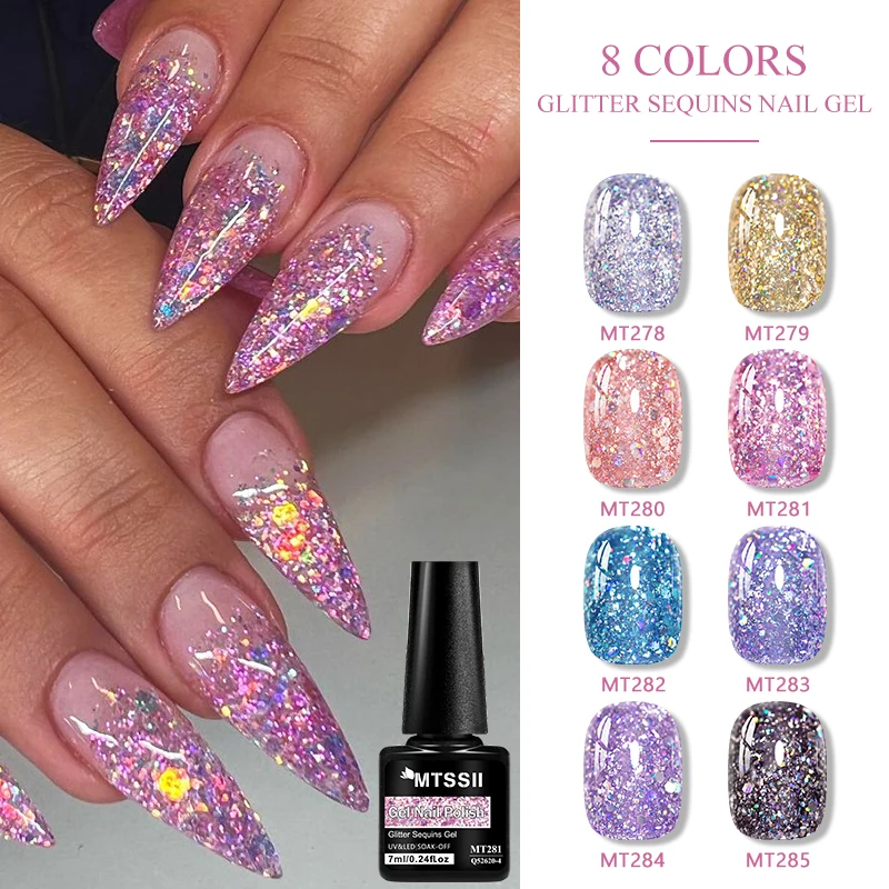 

Гель-лак для ногтей с блестками золотого, серебряного цвета, сверкающий полуперманентный замачиваемый УФ-гель-лак, принадлежности для ногтей «сделай сам»