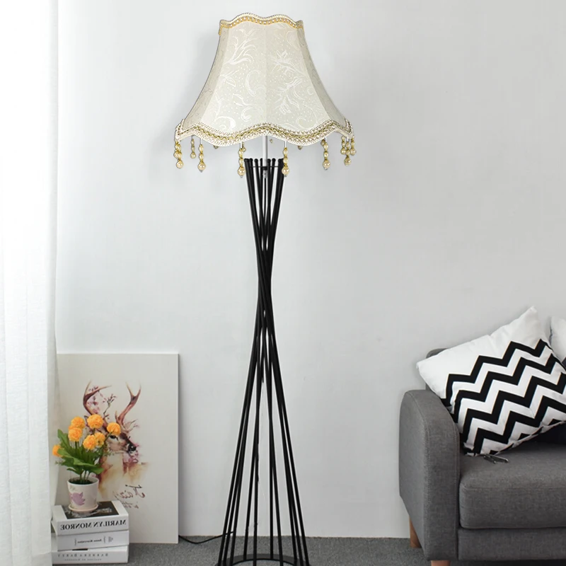 Europe Retro Fabric Lampshade Jacquard Chandelier Wall Lamp Cover With Bead Tassels Luxury Cloth Lampshade Enclosure Accessories