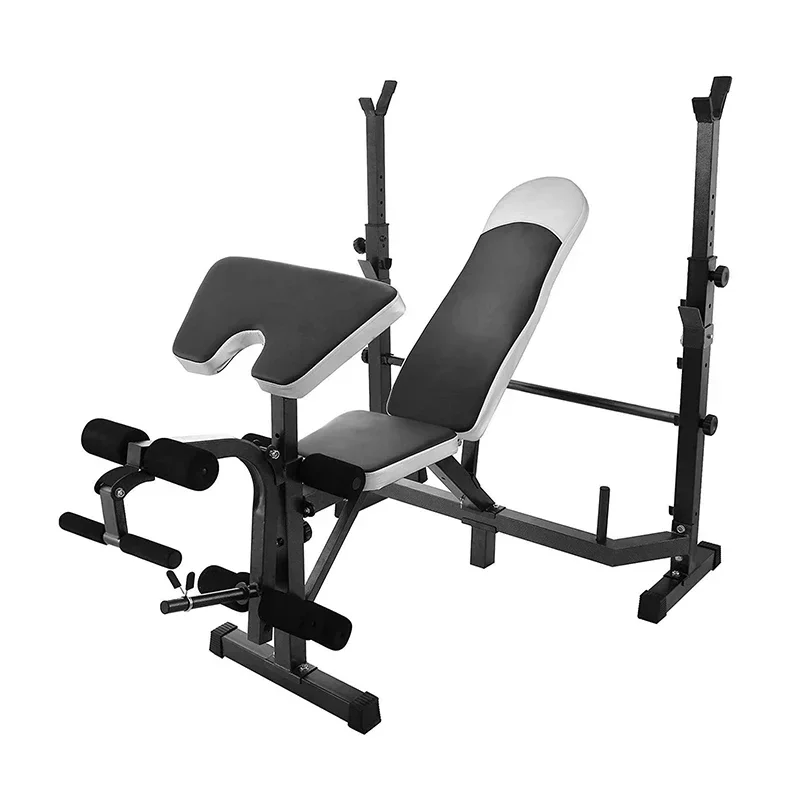 Home Training Fitness Gym Workout Weight Lifting Workout Adjustable Squat Dumbbell Bench Rack with Bench Press