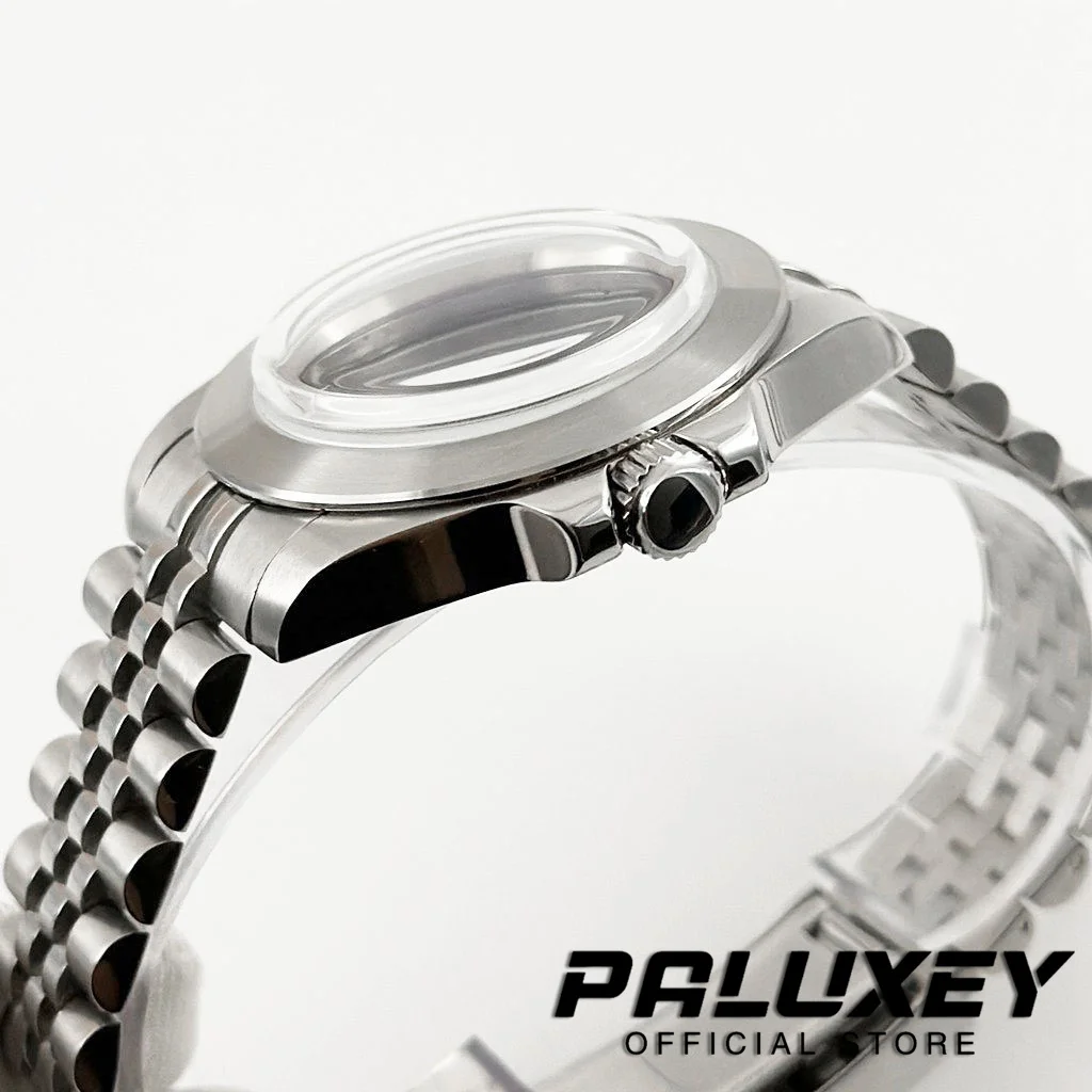 40mm Blue AR Coating Glass Slope Bezel Brushed Dive Jubilee Bracelet Watch Case For NH34 NH35 NH36 NH38 ETA2824 PT5000 Movement
