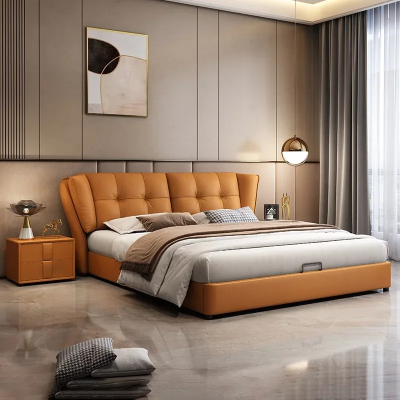 Queen Size Nordic Bed Frame Designer Simple White Wooden High End Twin Bed Frame Modern Girls Lit Deux Place Master Furniture