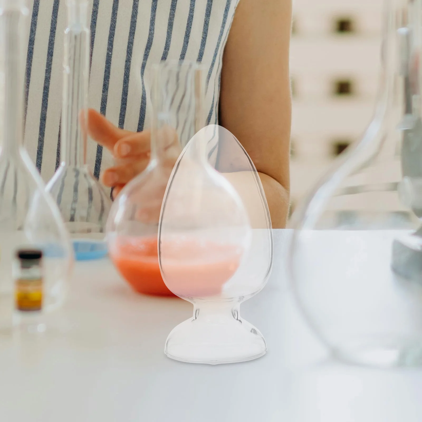 

2Pcs Chicken Heart Glass Bottles Stable Sealing Plug Waterproof Laboratory Storage Display Conical Bottle Science Study Specimen