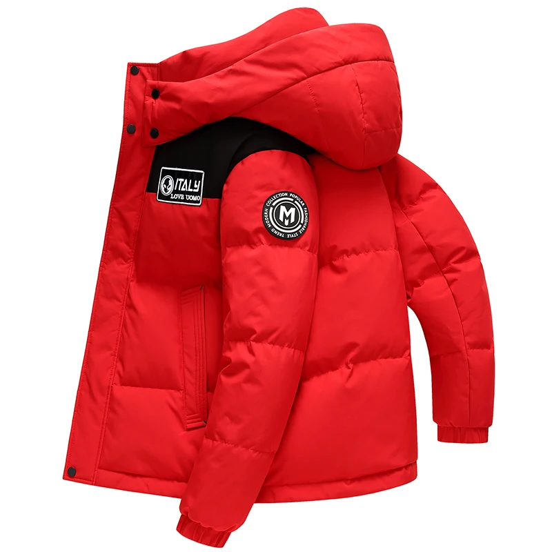 Winter New Men Hooded Short Puffer Jackets Thicker Warm Casual Duck Down Coats Male Outdoor Windproof Jackets
