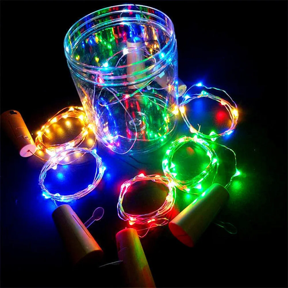

6Pcs Cork String Lights Copper Wire Wine Bottle 1 Meter 10 Leds Waterproof Fairy Lights Party Patio Warm White