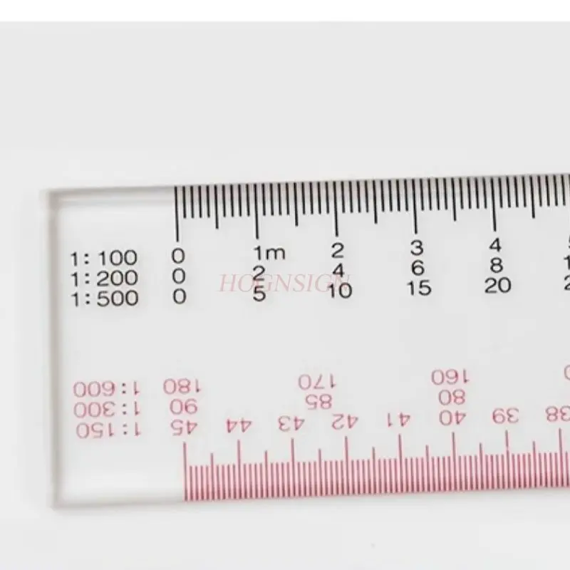 1pcs Transparent Scale Plane Drawing Scale Ruler Multi functional Scale Architect Exam Drawing Scale Ruler