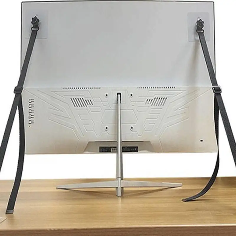 

2 шт. регулируемые ремни безопасности для телевизора, клейкие мебельные анкеры с защитой от опрокидывания для защиты детей, плоские экраны, фиксирующие на стену