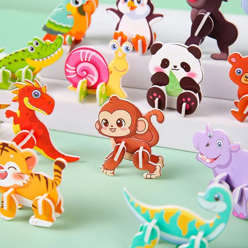 

30/90pcs Mini Animal DIY Paper Jigsaw Puzzles Toy for Kids Birthday Party Favors back school Kindergarten Rewards Pinata Filler