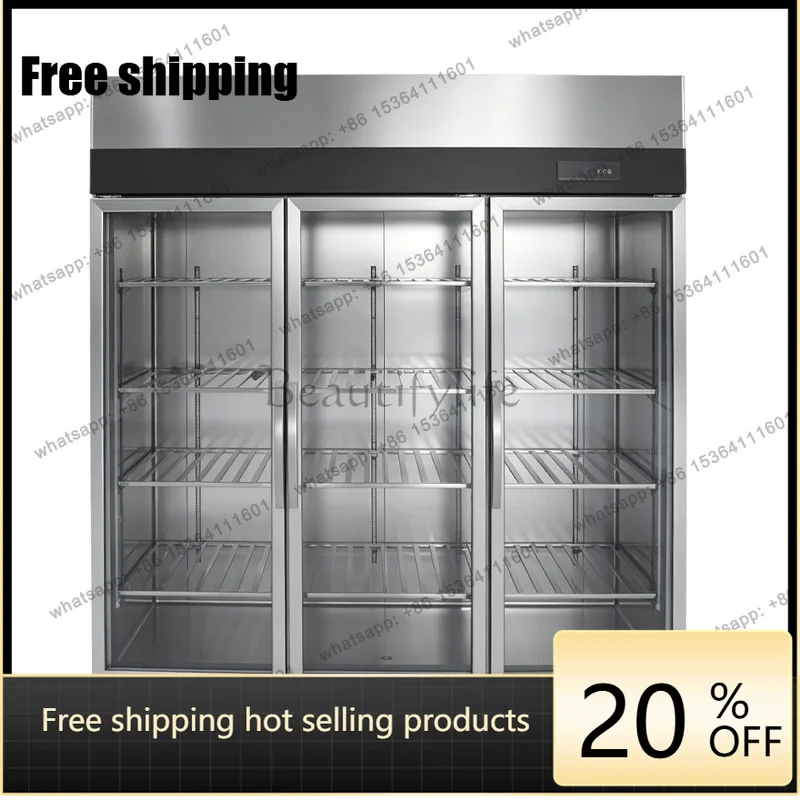 LS Refrigerated Display Cabinet Catering Back Kitchen Large Capacity Glass Door Beverage Display Freezer