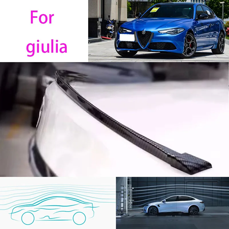 

For giulia auto Tail Car Rear Spoiler Warning Waterproof Wing Modified Accessories Tail GateTailgate Cover Guard Rear Spoiler