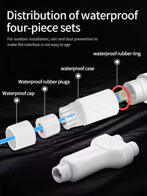 POE Waterproof 2 port Repeater IP66 10/100Mbps 1 To 2 PoE Extender IEEE802.3af/at 48V POE splitter For POE Switch NVR IP Camera