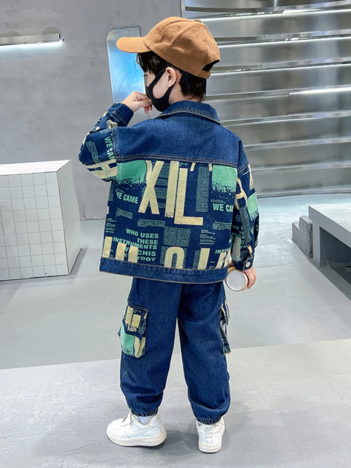 Boys' Denim Outfit Set Spring Autumn Two-Piece Suit Casual Sports Shirt And Pants Street Style Clothes for Little Boys
