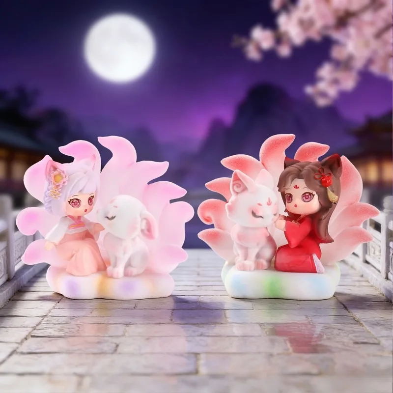 The Wise Fox Series Blind Box Nine-Tailed Fox Flocking Process Ornament Model In-Vehicle Decoration Mystery Box Surprise Gifts view 3