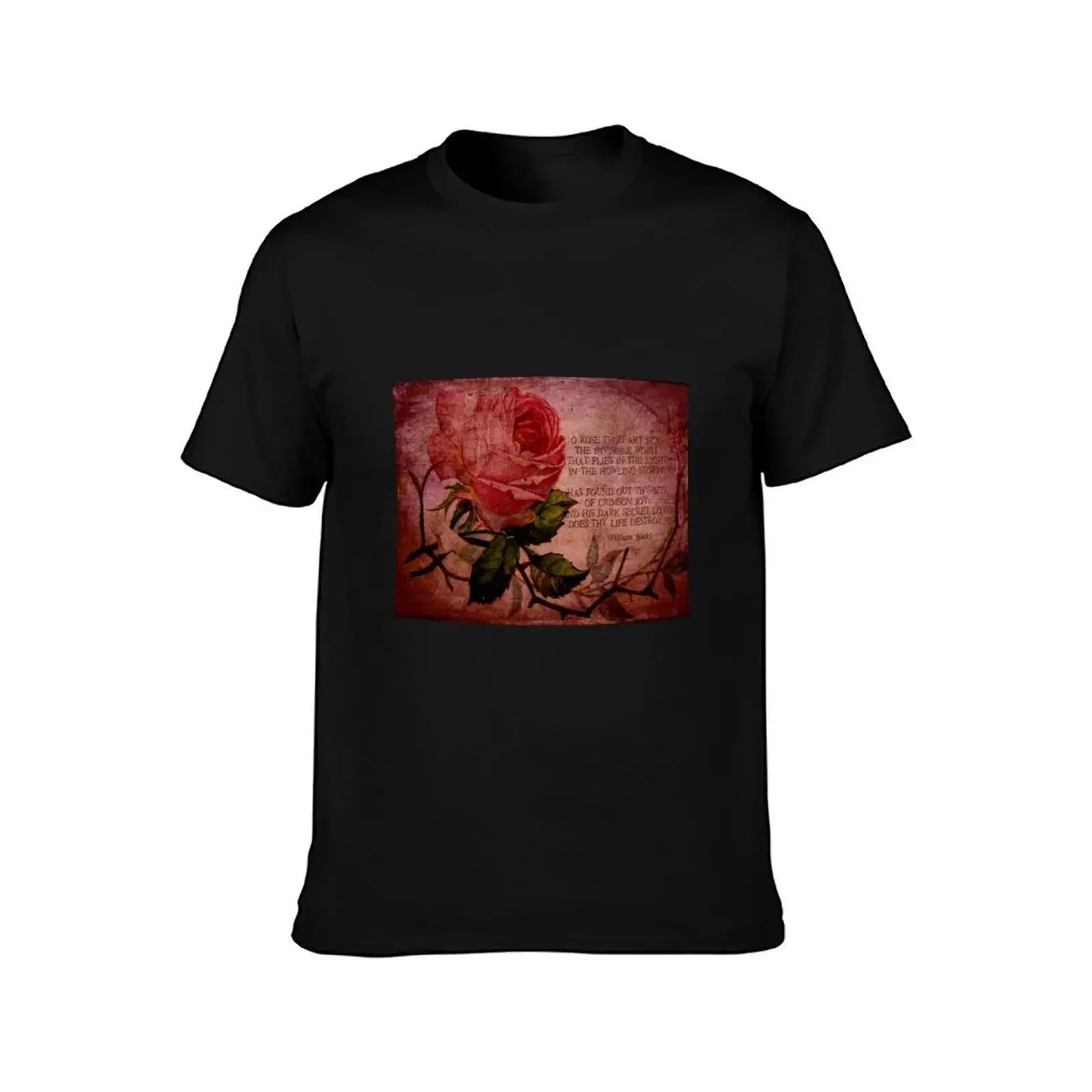 O Rose Thou Art Sick T-Shirt heavyweights vintage graphic tee T-shirts man t shirts for men