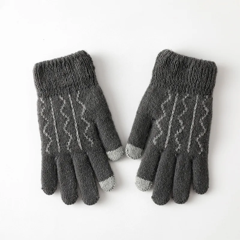 Paar warme Winter-Touchscreen-Handschuhe für Damen und Herren, klassische Strickhandschuhe, Handschuh, Outdoor, Radfahren, kältebeständig, winddicht