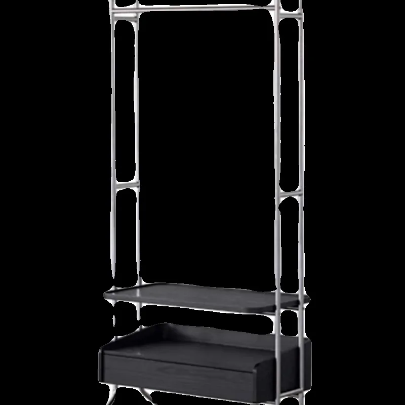 

Multi-layer pulley storage rack, stainless steel floor coat rack