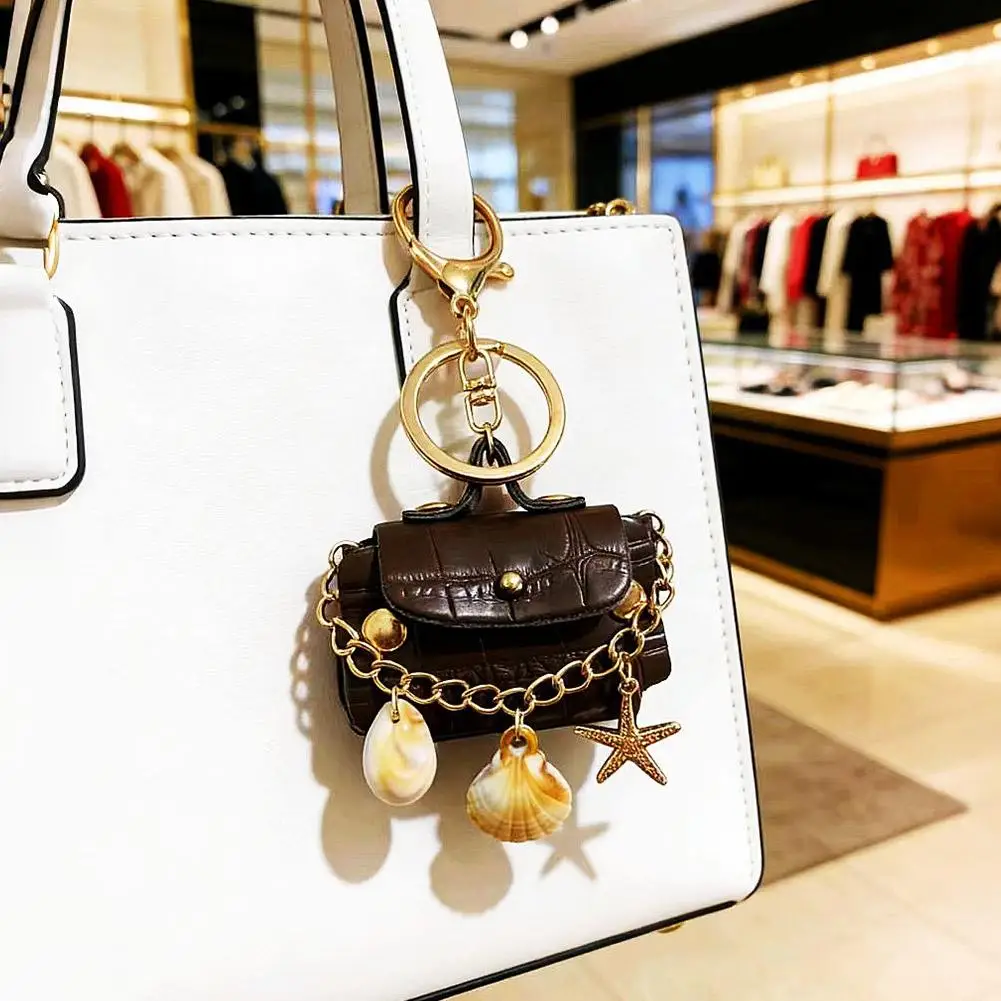 Luxury Mini Bag Keychain Decorative Pendant for Handbag Sophisticated Crocodile Texture Charm Gift for Women