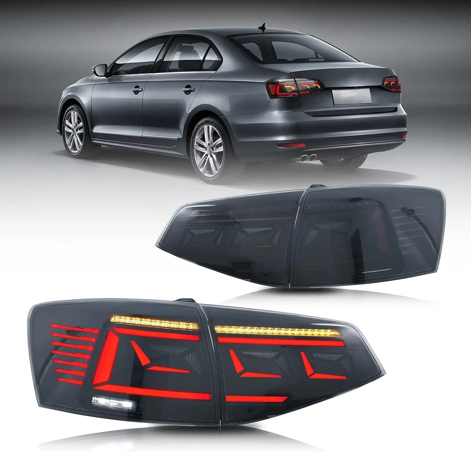 

LED Tail Lights For VW Volkswagen Jetta 2015 2016 2017 2018 With Start Up Animation Sequential Indicator Rear Lamp Assembly