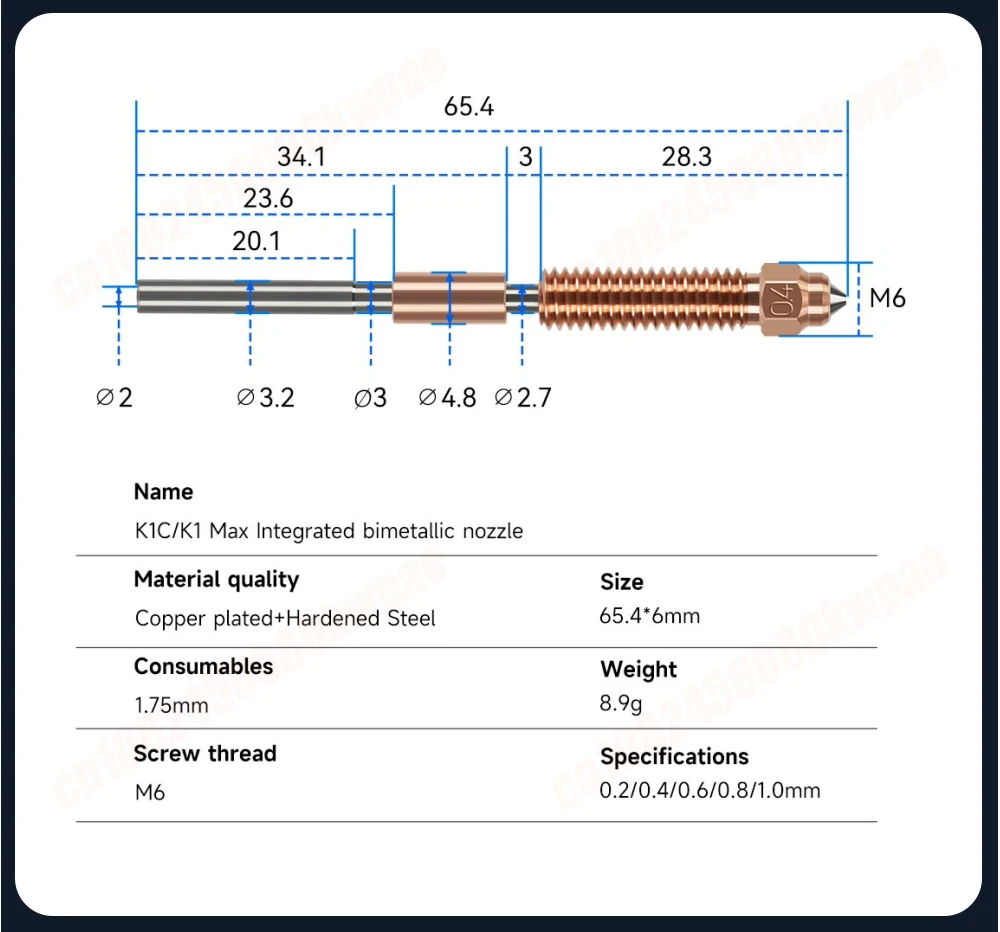 2025 neue Hotend Für Creality K1C/K1/K1 MAX Keramik Heizblock Kit Wärme Bruch Widerstand Quick-Swap Düse Set 3D Drucker Teil – Detail 12