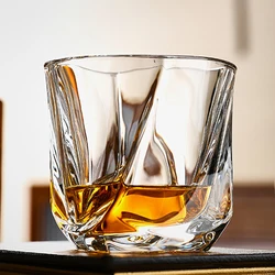 2pcs/1pcs Coffee Cups Glasses 170ml Square Glass Containers for Foodglass Cups Spiral Shape Transparent Drinkware Wine Glasses