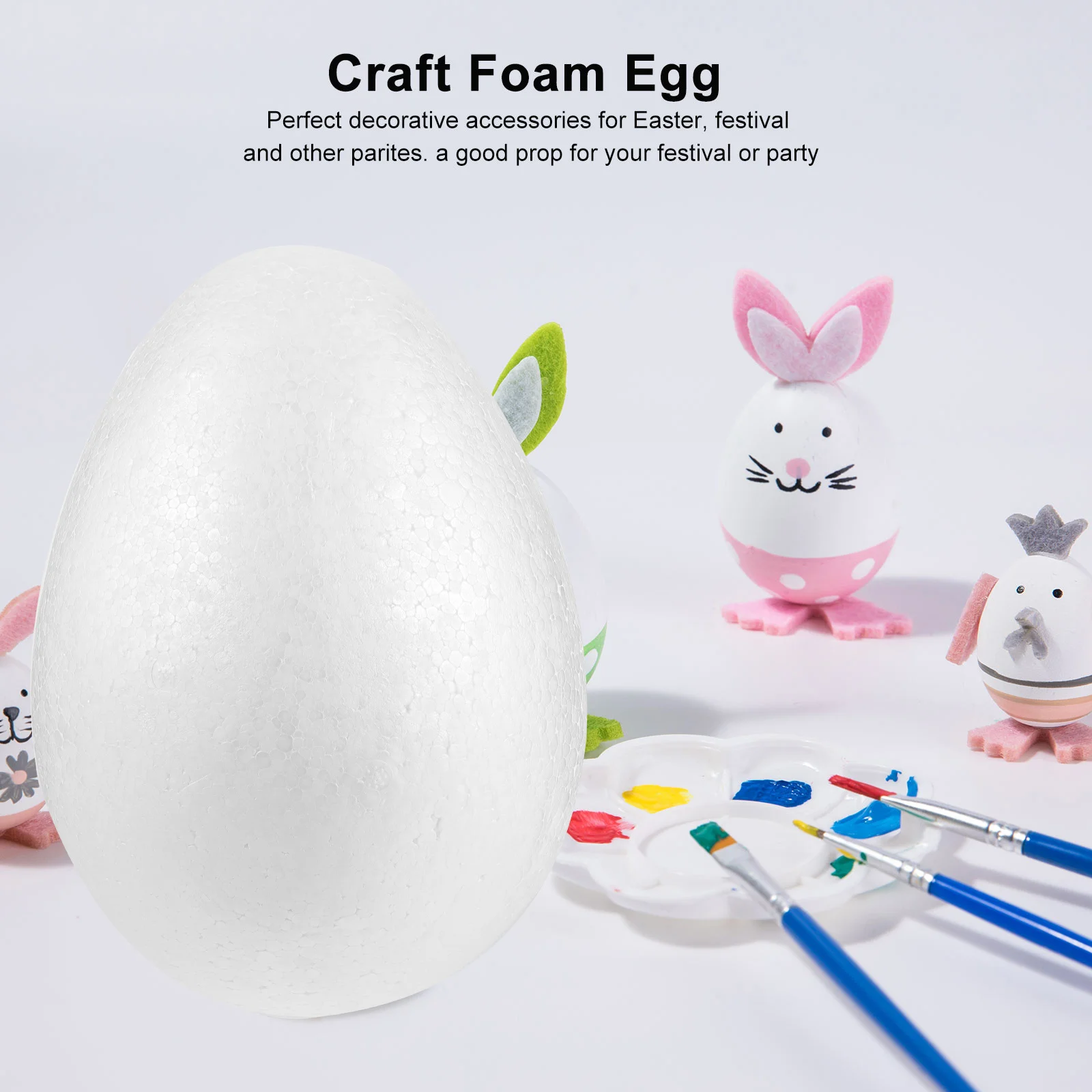

2pcs DIY Craft Eggs for Kids Easter Egg Painting Set Outdoor Holiday Decoration Activity Toy Eggs Art Project