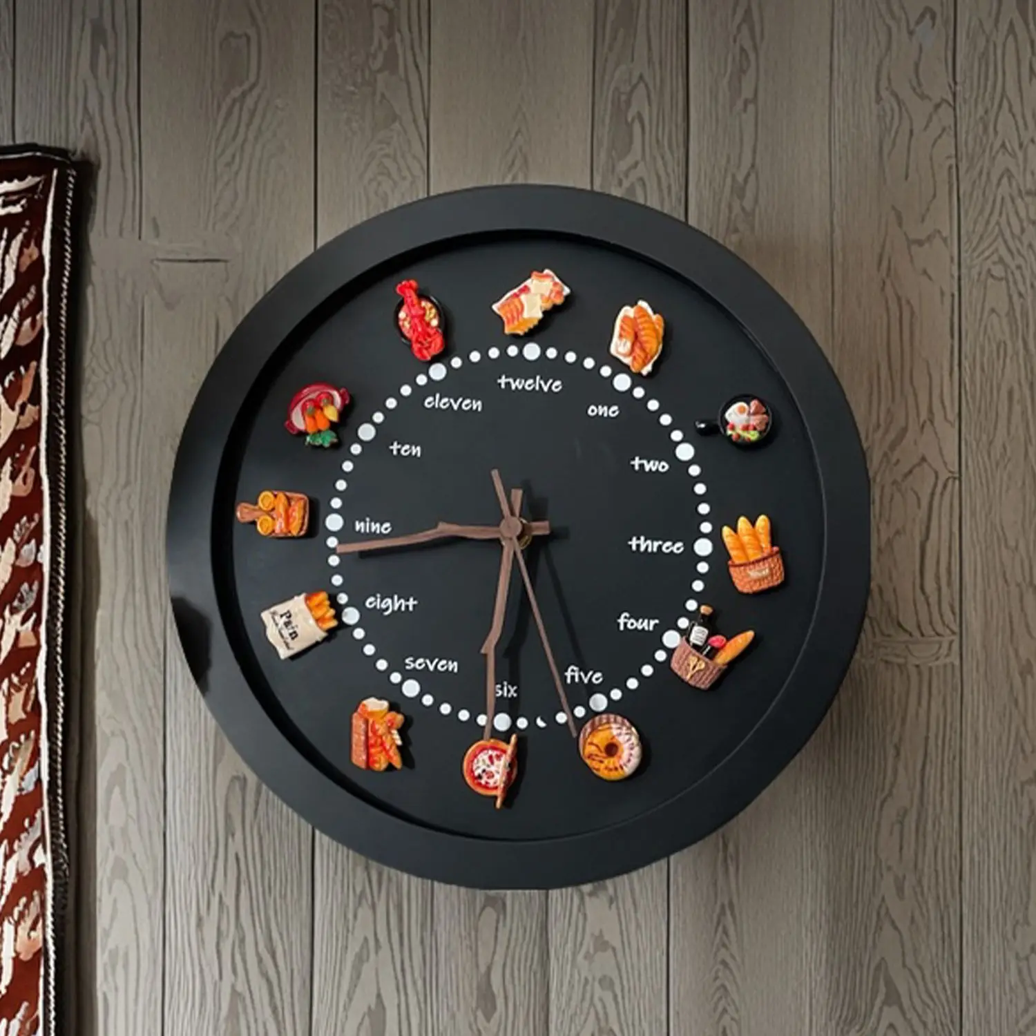 DIY Magnetic Blackboard Clock 29cm Retro Bar Coffee Shop Bread Refrigerator Sticker Silent Wall Hanging Clock Home Decoration
