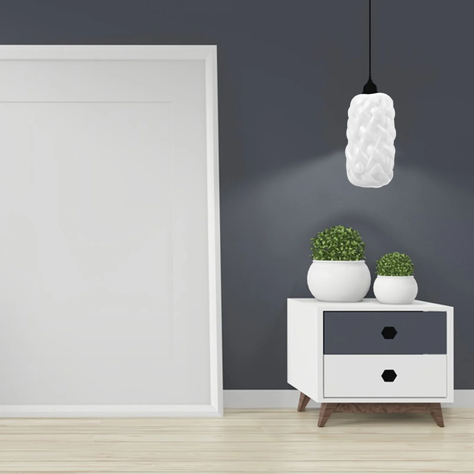 

2Pcs Mini Woven Lampshade Imitation Rattan Handcraft Supply for Kids Home Decor DIY Light Cover Mini Lampshade