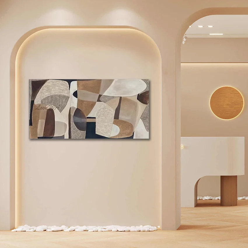 

Современные абстрактные картины маслом на холсте, произведения искусства ручной работы, настенная картина для ресторана, предметы украшения дома, безрамные