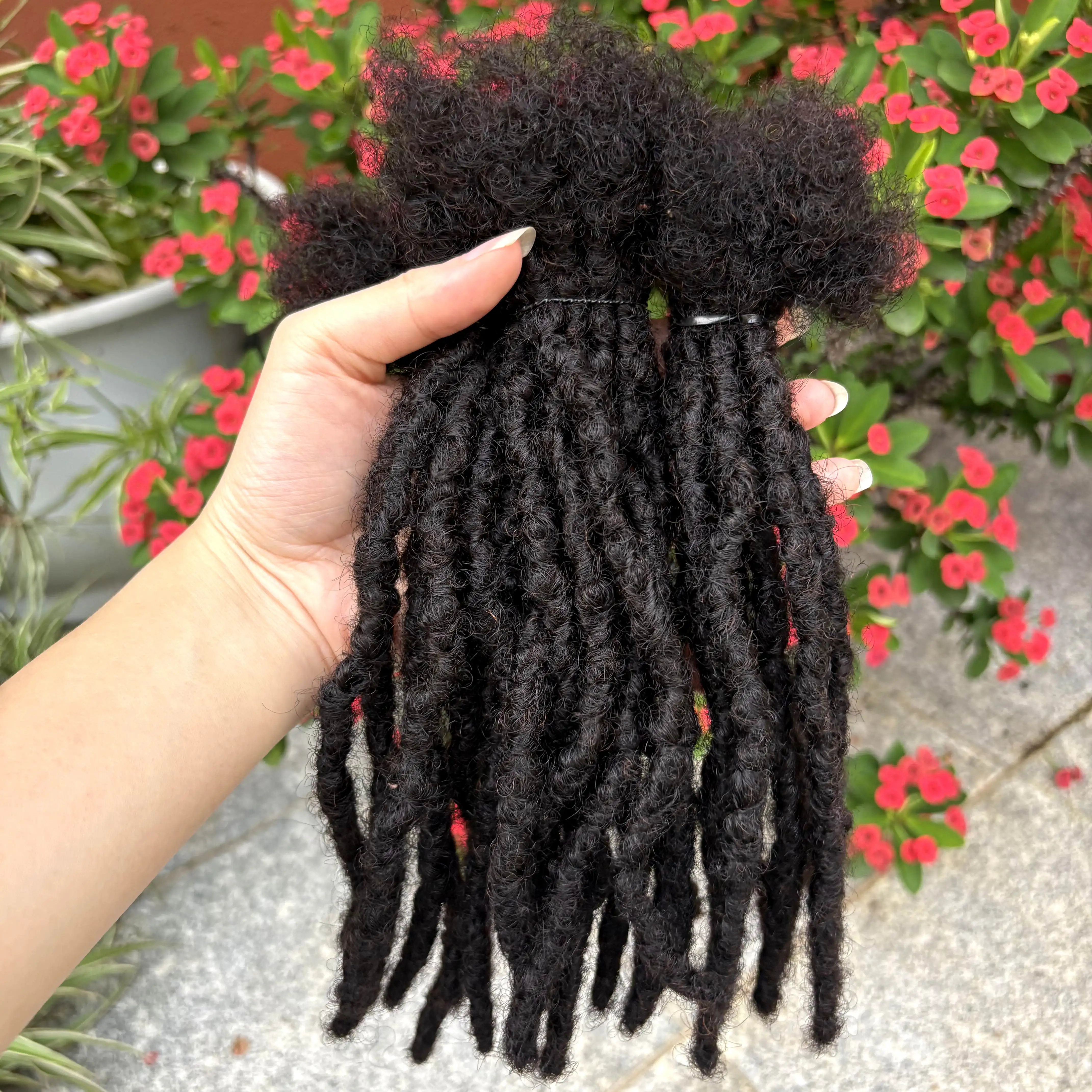 0,1-0,6 cm 4-8 Zoll 100% Echthaar Inter-Loc-Extensions, handgefertigte Dreadlock-Extensions für Männer, Frauen und Kinder, können gefärbt werden – Detail 17