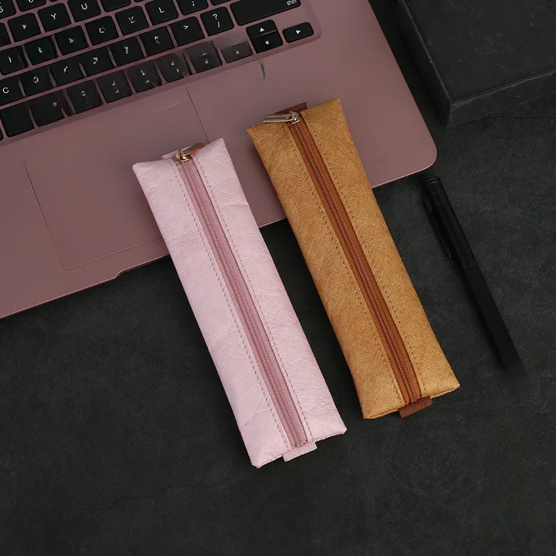 1pc Elasticated with Zipped Pencil Pouch - Lightweight, Durable Fountain Pen Protector for School & Office Storage