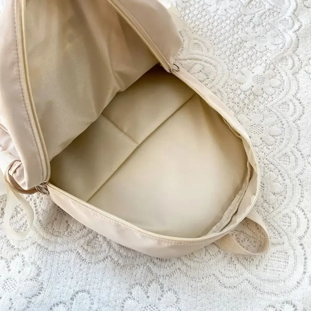 Fashion Canvas Bow Backpack College Style Large Capacity Students School Bag Harajuku Storage Bag Canvas Shoulders Bag Outdoor