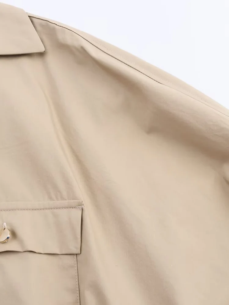 European and American style autumn new fashion trend women's clothing lace-up long-sleeved design sense safari shirt