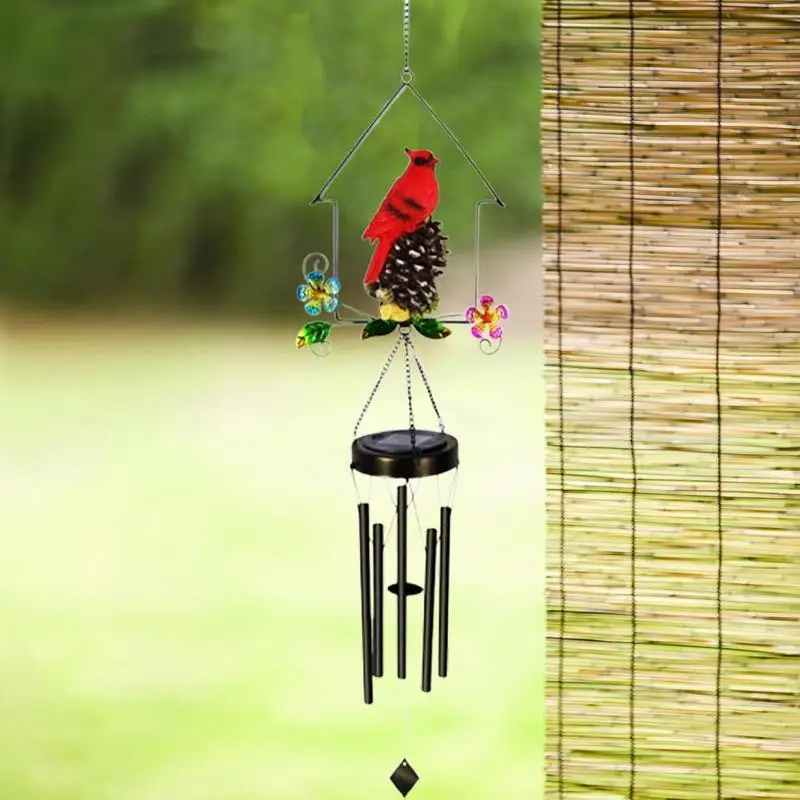 Solar Wind Chimes For Outside Garden Decor Red Bird Wind Chimes Backyard Decorations Garden Decor Wind Chimes For Garden Terrace