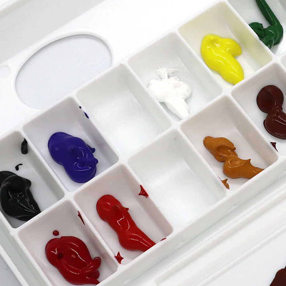 

Plastic Watercolor Palette Case Compartments Travel Art Paint Boxes Empty Holder Pigment Box Gouache Plate Color Mixer