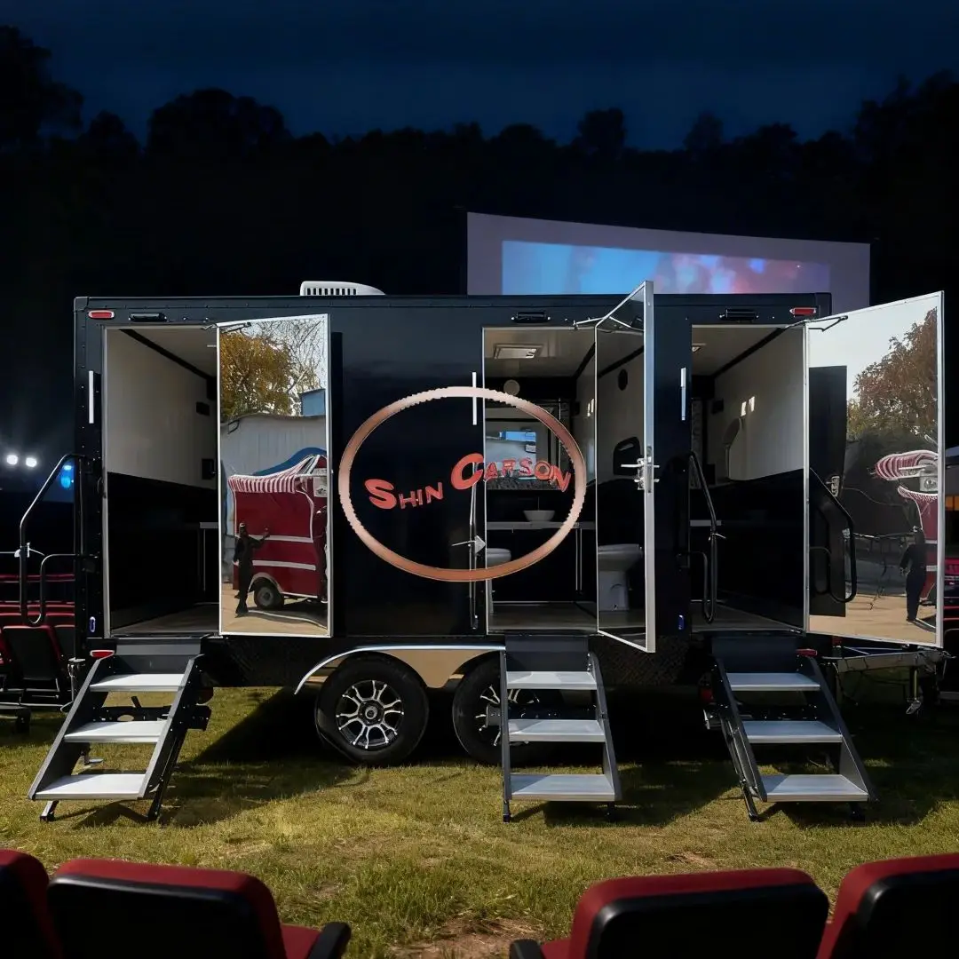 

Pure Black Luxury Towed Mobile Toilet Interior Edition Top Choice for High-End Events Portable Sanitation Solution