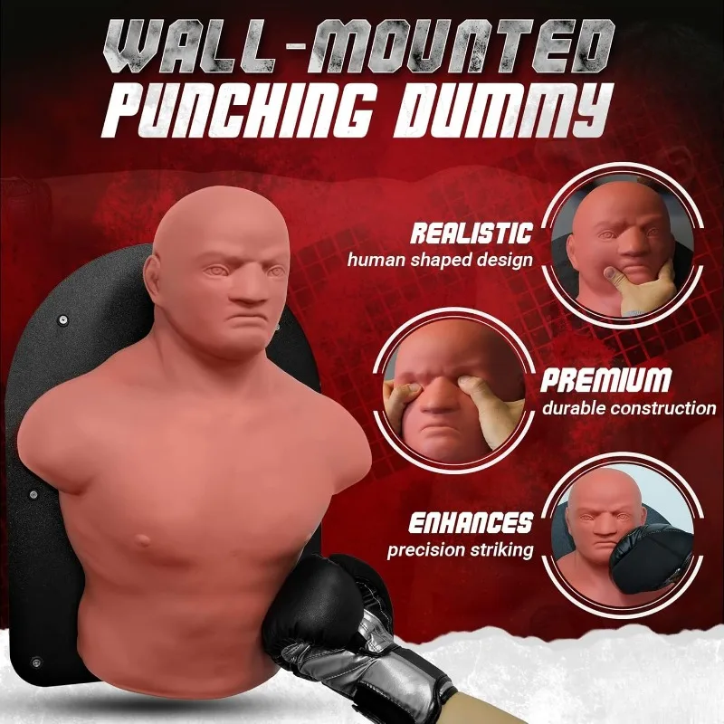 Wall-Mounted Punching Dummy Boxing Bag Martial Arts for Professonal Training Dummy and Do Not Take-up Any of House Floor Space