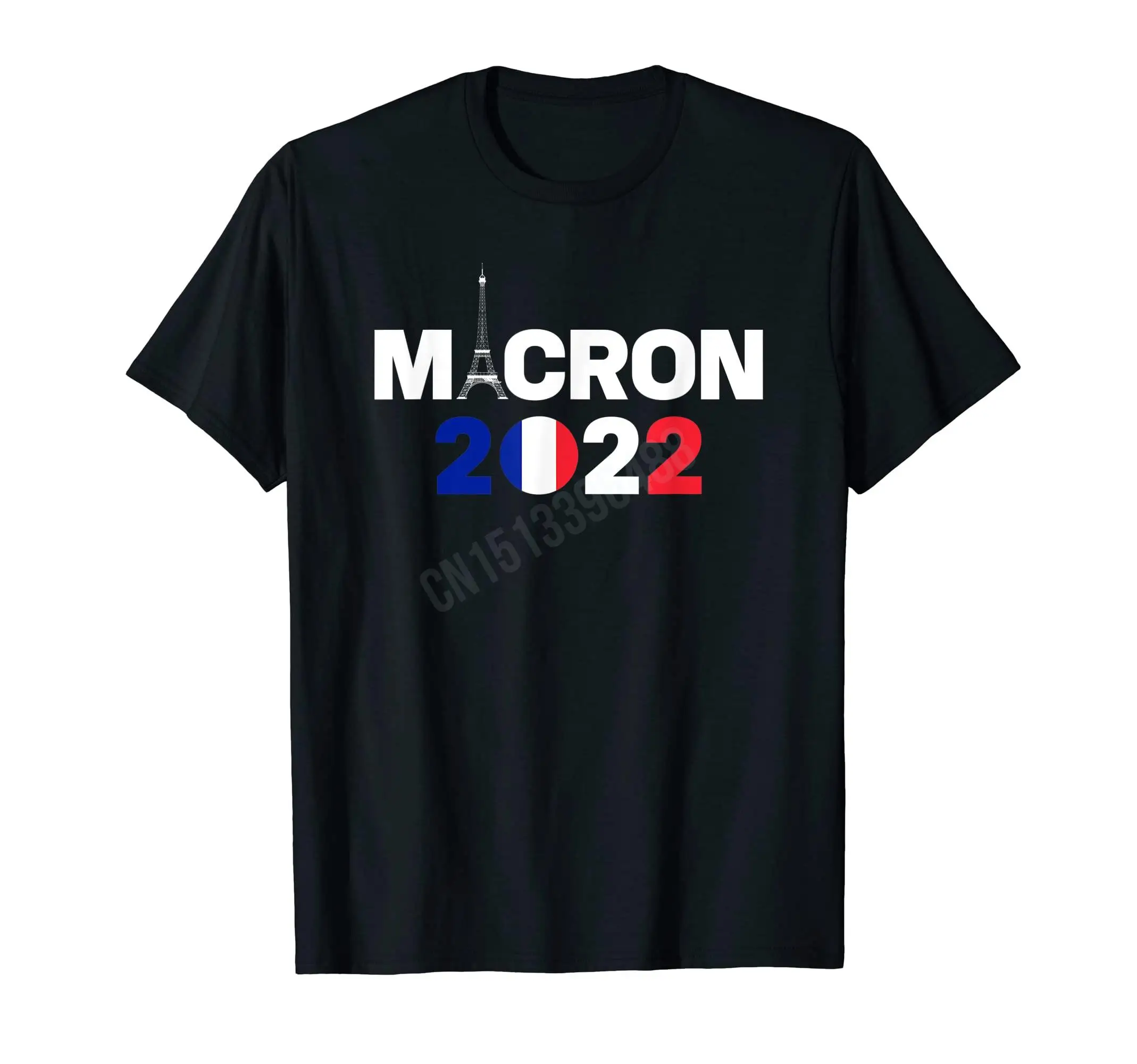 More Design France President Emmanuel Macron T-shirts Hip Hop T shirts Tops Cotton Tees