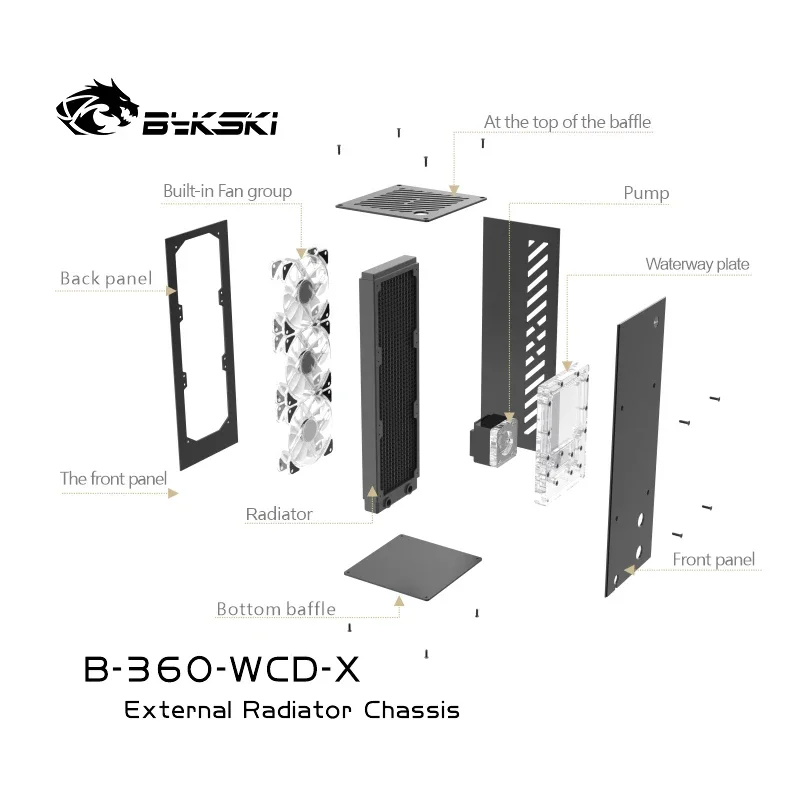 Bykski Computer Water Cooling External Heat Sink Case 360 PC Radiator Notebook Server Beauty Medical B-360-WCD-X