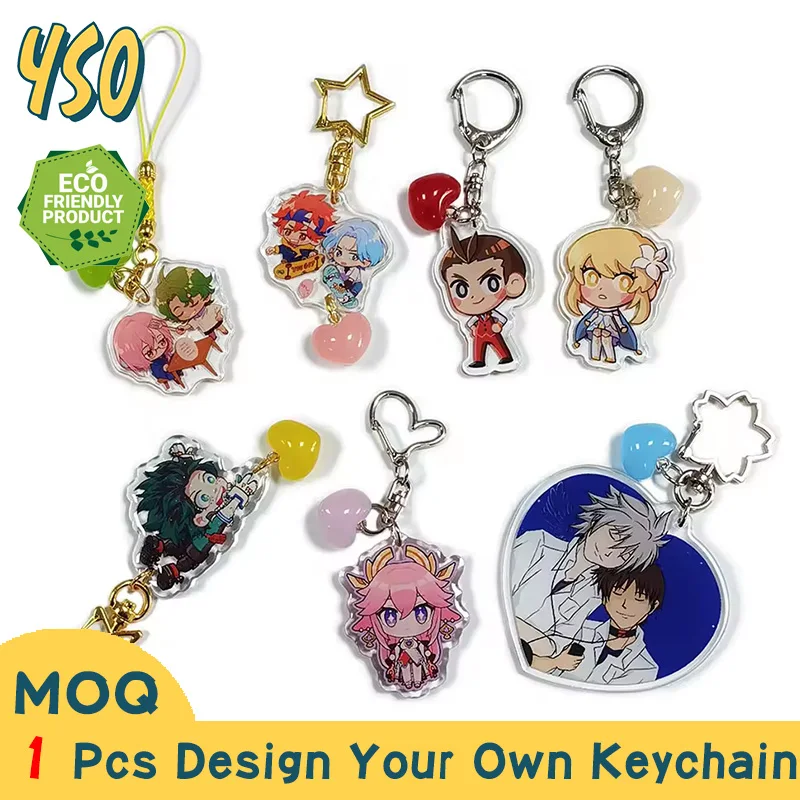 YSO CNC Diamond Cut Pvc Keychain 3D Mini Bag Bear Motel Keychains Acrylic Shaker Sets Lanyard Coin Purse Liquid Clear Charms