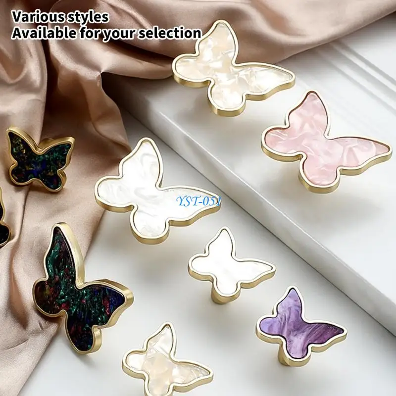 E15A Unique Cabinet Pull Dressers Knob Shell Butterfly Drawer Pulls Handles
